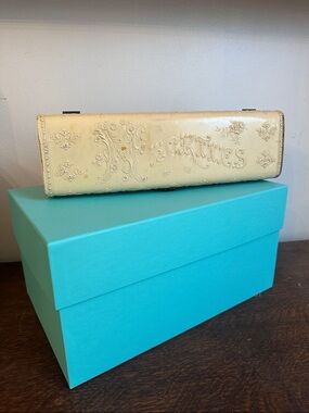 Antique Distressed Celluloid Embossed Hauntingly Beautiful Trinket Box